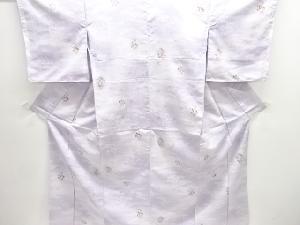 未使用品　色紙に草花模様小紋着物